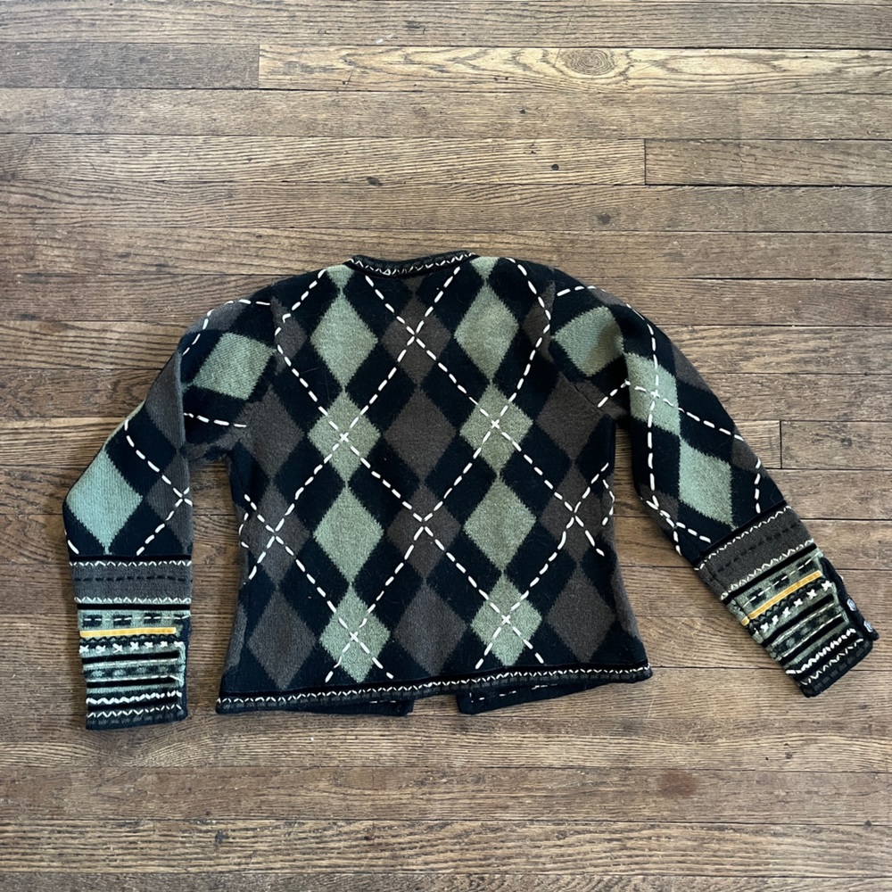 Clueless Wool Plaid Cartigan View 3
